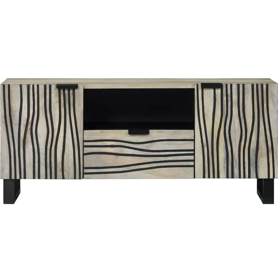 vidaXL TV Eenheden 105 x 33 x 46 cm Wit Bewerkt hout, foto 3