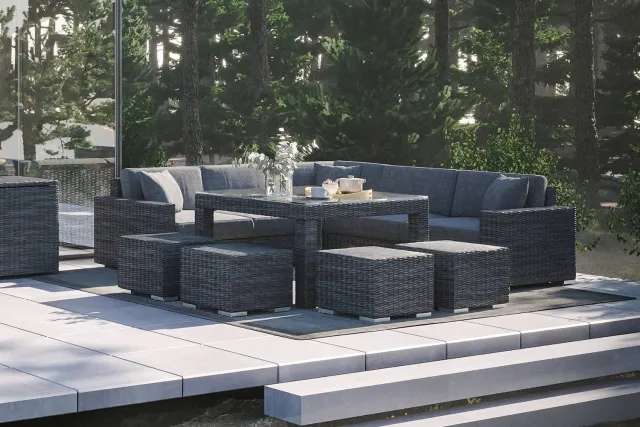 Oltre Milano IV - Hoek loungeset - Royal grijs - 8 zitplaatsen