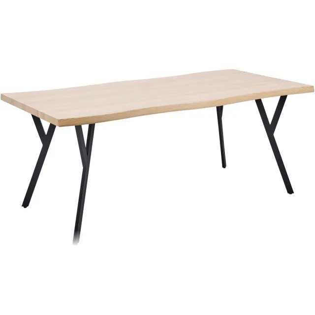 Beliani ALTON - Rechthoekige eettafel - Lichthout - 180 x 90 cm - MDF Bruin
