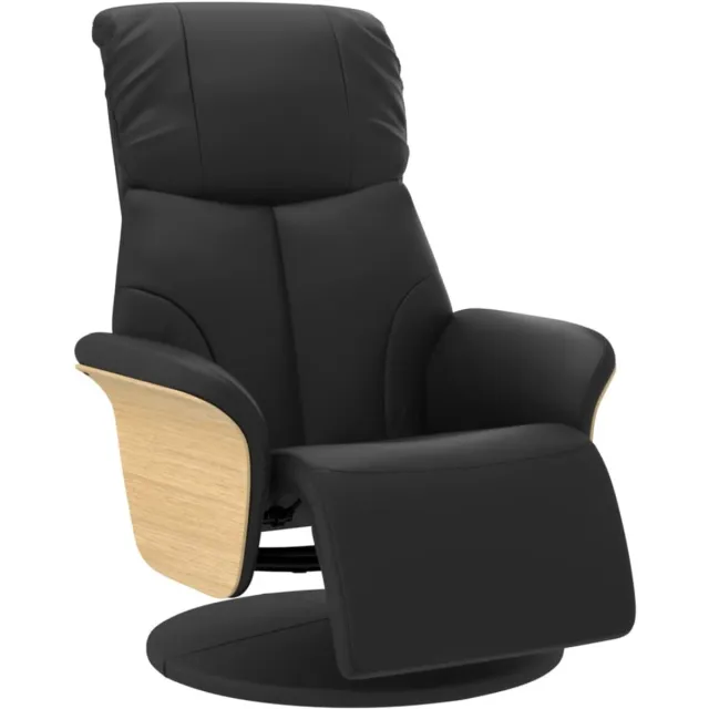 vidaXL Fauteuil - verstelbaar - met - voetensteun - kunstleer - zwart