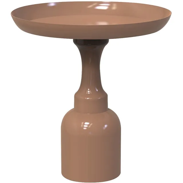 Vente-unique Sidetable van metaal - Glanzend taupe - KYRESA