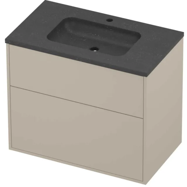 Proline Rollo Badmeubelset Hardsteen Elegant In Kader 80x46x67 cm Blue Stone Soft Linen Beige