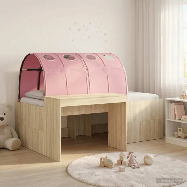 vidaXL Hoge Bed Frame met Bureau voor Kinderen 3 st Bewerkt hout Bruin