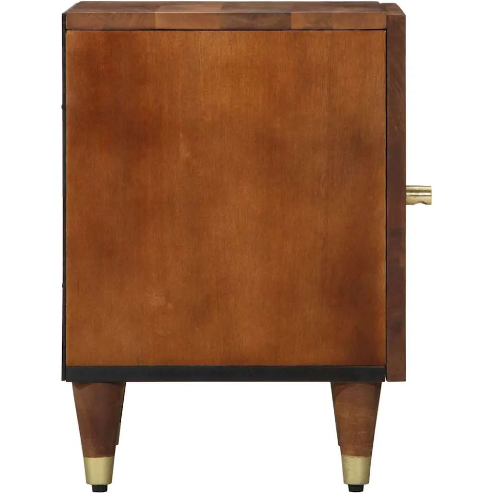 vidaXL Nachtkastje met Deur Honingbruin 40 x 33 x 46 cm bruin, foto 4