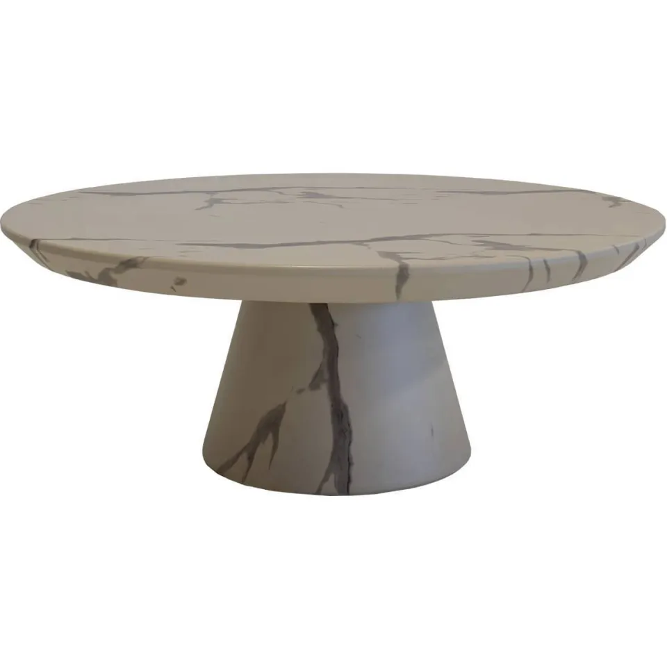 Giga Meubel Salontafel Flen Rond - Marmerlook - 90x90x35cm, foto 4