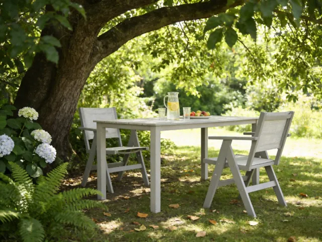 NJLyuhome Outdoor - Allweather tuinstoel 2-stuks set - HIPS met vlechtwerk zitting & rugleuning - Weerbestendig & onderhoudsvriendelijk - Voor terras, tuin & balkon lichtgrijs