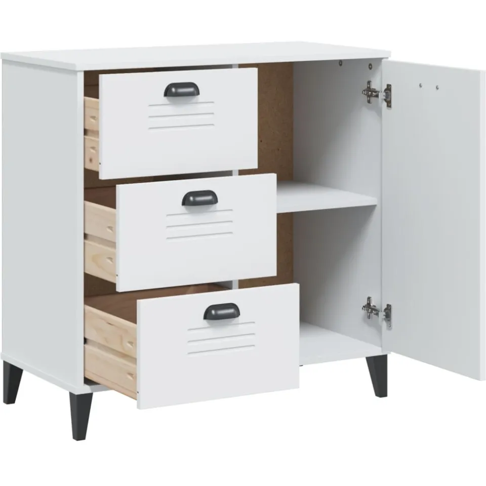 vidaXL Dressoir VIKEN 80x40x80 cm bewerkt hout wit, foto 4