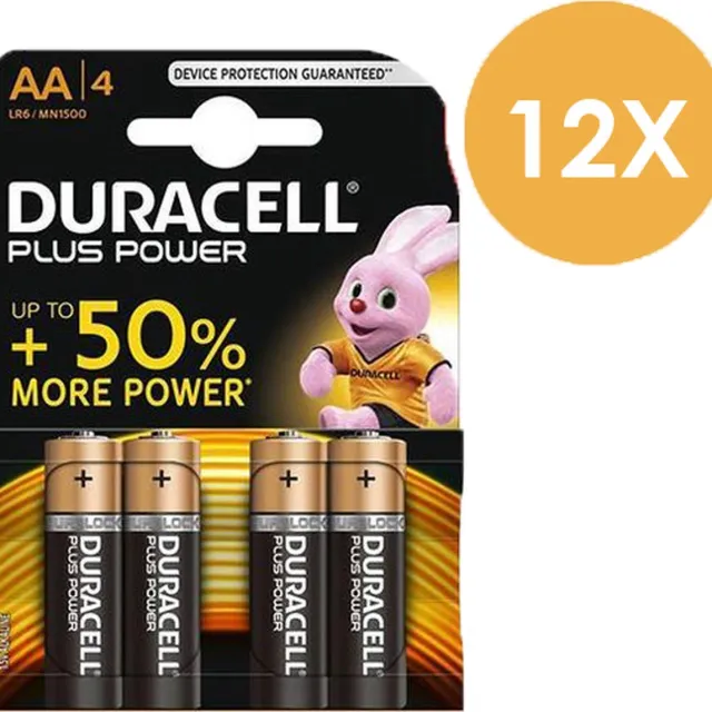 Duracell AA Plus Power - 4 stuks x 12 (48 stuks) - voordeelverpakking Goud