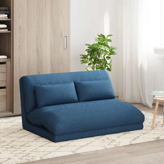 vidaXL Verstelbare vlo stoelen Blauw Stof