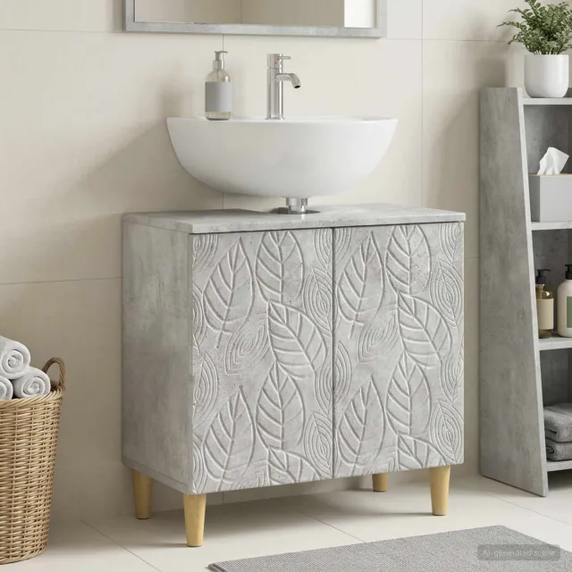 vidaXL Badkamer wastafelkast DELFT Betongrijs 59,5 x 31,5 x 59 cm