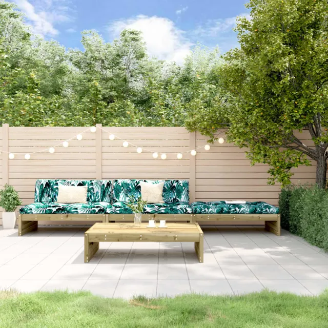 vidaXL 4-delige Loungeset met kussens geïmpregneerd grenenhout bruin, foto 2
