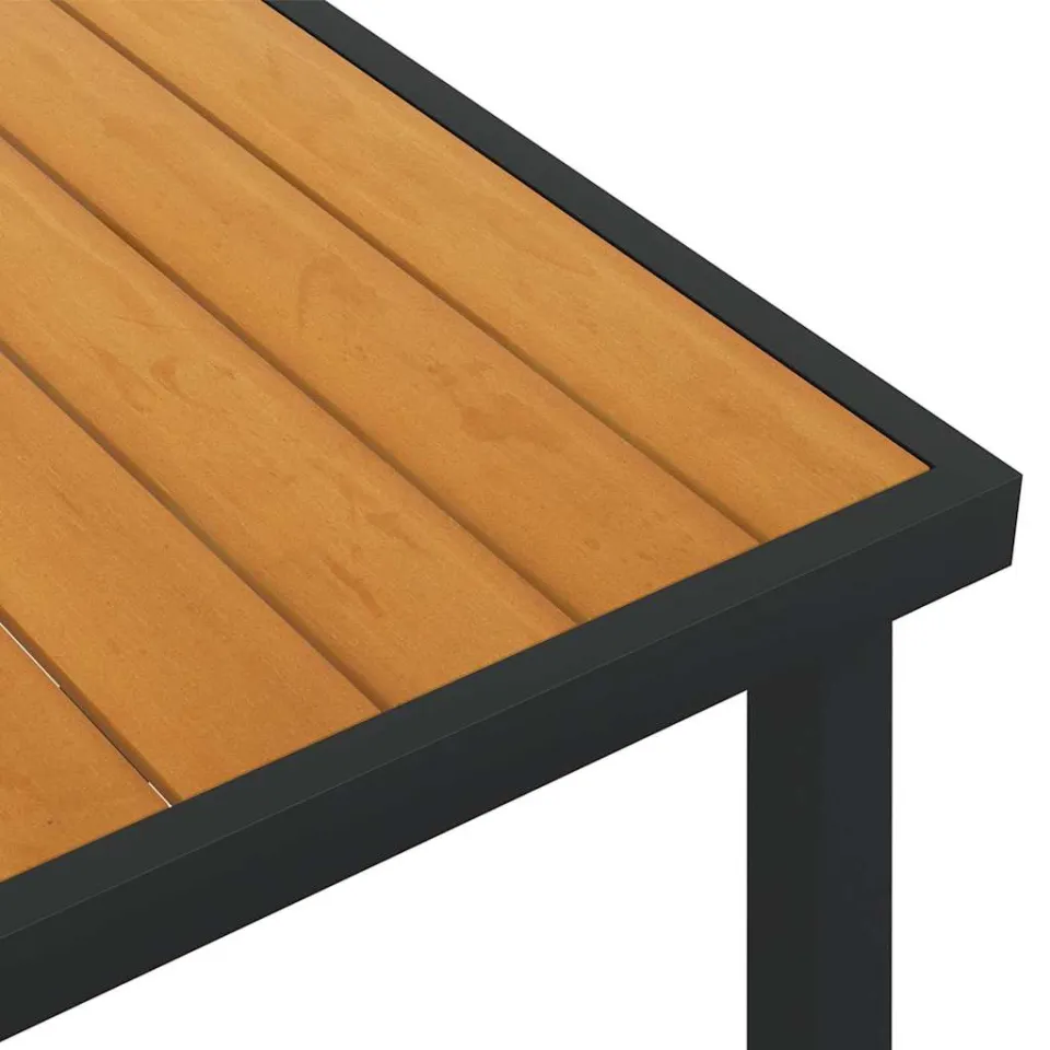 vidaXL Tuintafel 140x90x74 cm aluminium en HKC bruin, foto 4