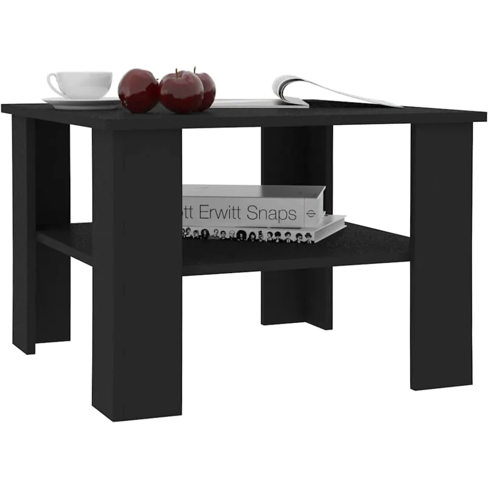 vidaXL Salontafel 60x60x42 cm bewerkt hout zwart, foto 4