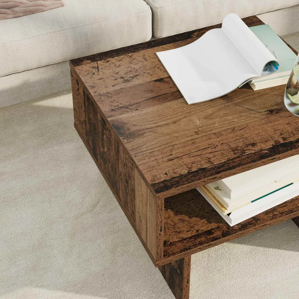 vidaXL Salontafel Oudhout 48 x 46 x 35 cm Bewerkt hout bruin, foto 4