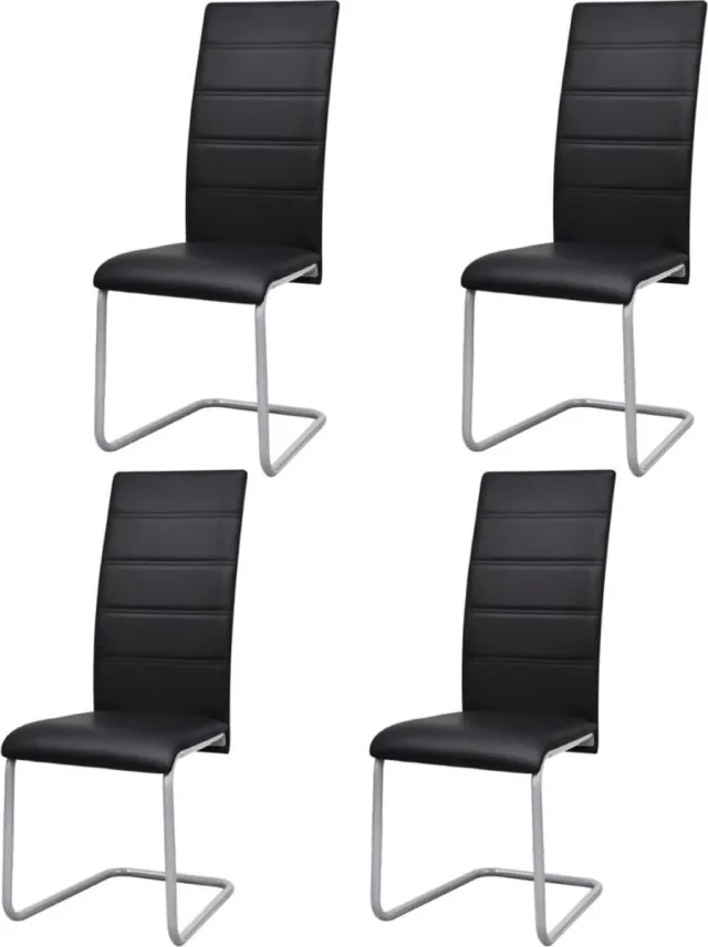 medina Eetkamerstoelen 4 st kunstleer zwart