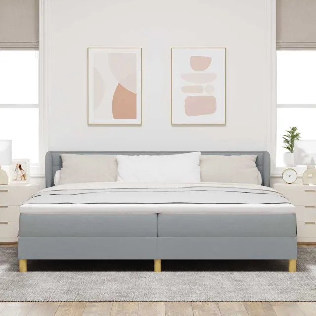 vidaXL Boxspringbed met matras Lichtgrijs 200 x 200 cm Stof