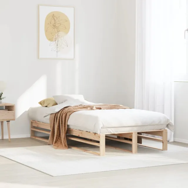 vidaXL Bedframe zonder matras massief grenenhout 90x190 cm Bruin