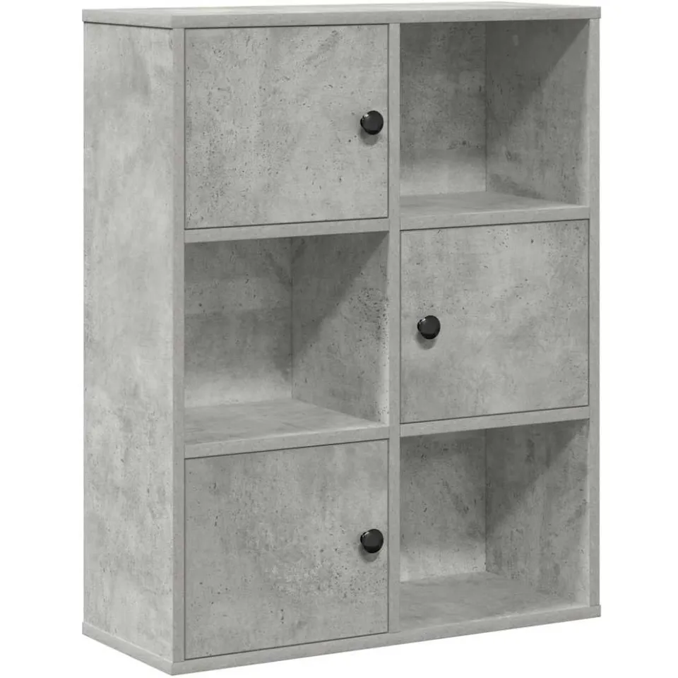 vidaXL Boekenkast 60x24x76,5 cm bewerkt hout betongrijs grijs, foto 3
