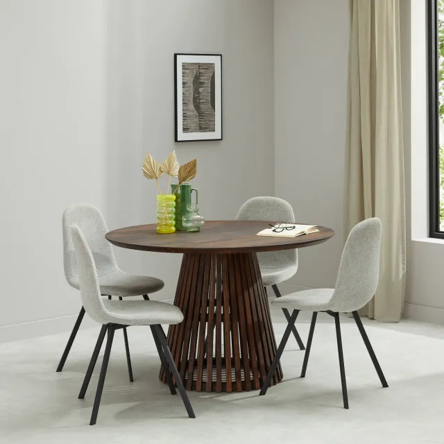 NOUS Living eetkamertafel Sansa (⌀120 cm) Walnoot