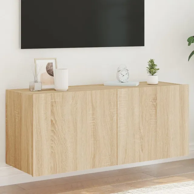 vidaXL Tv-wandmeubel met LED-verlichting 100x35x41 cm sonoma eiken, foto 2