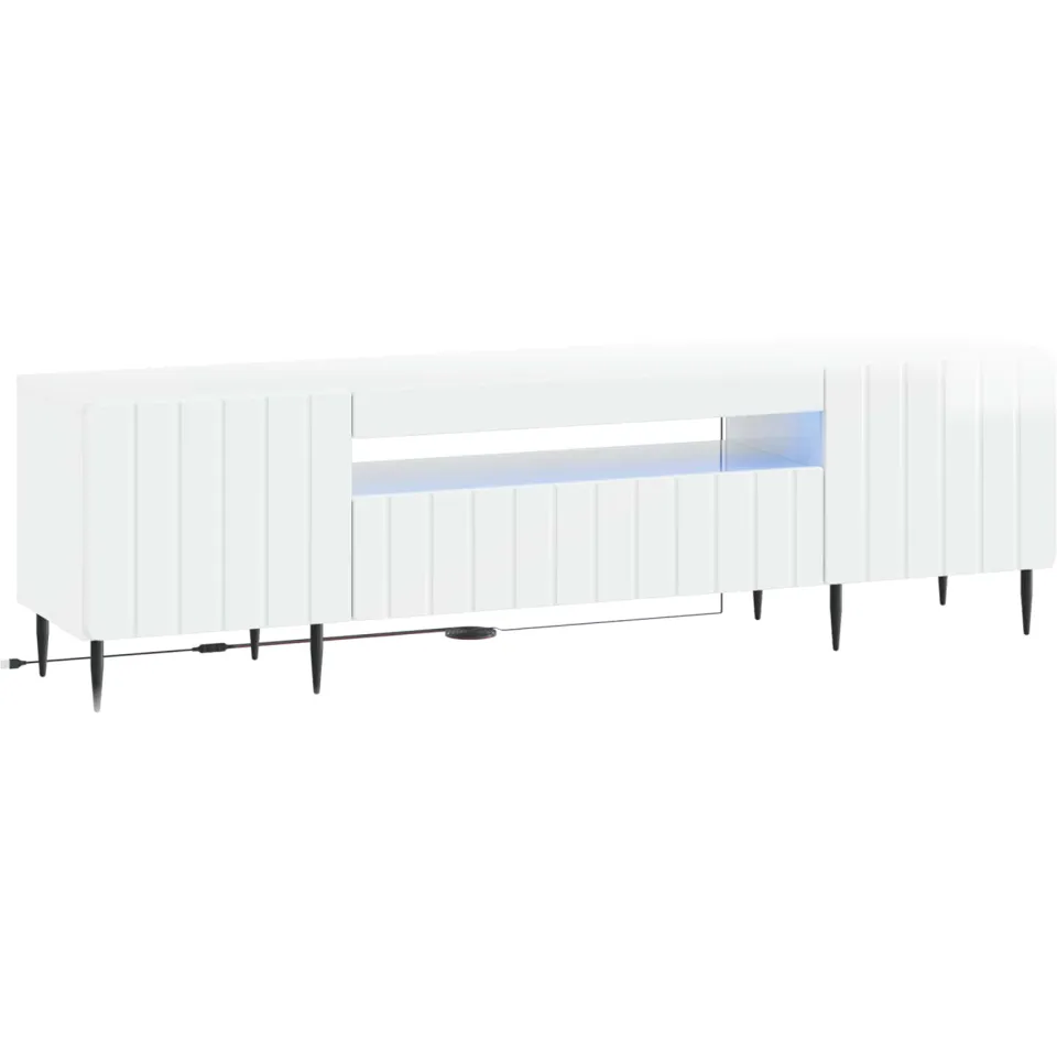 vidaXL LED tv-meubel ZWOLLE 153 x 35 x 43 cm Hoogglans Wit, foto 3