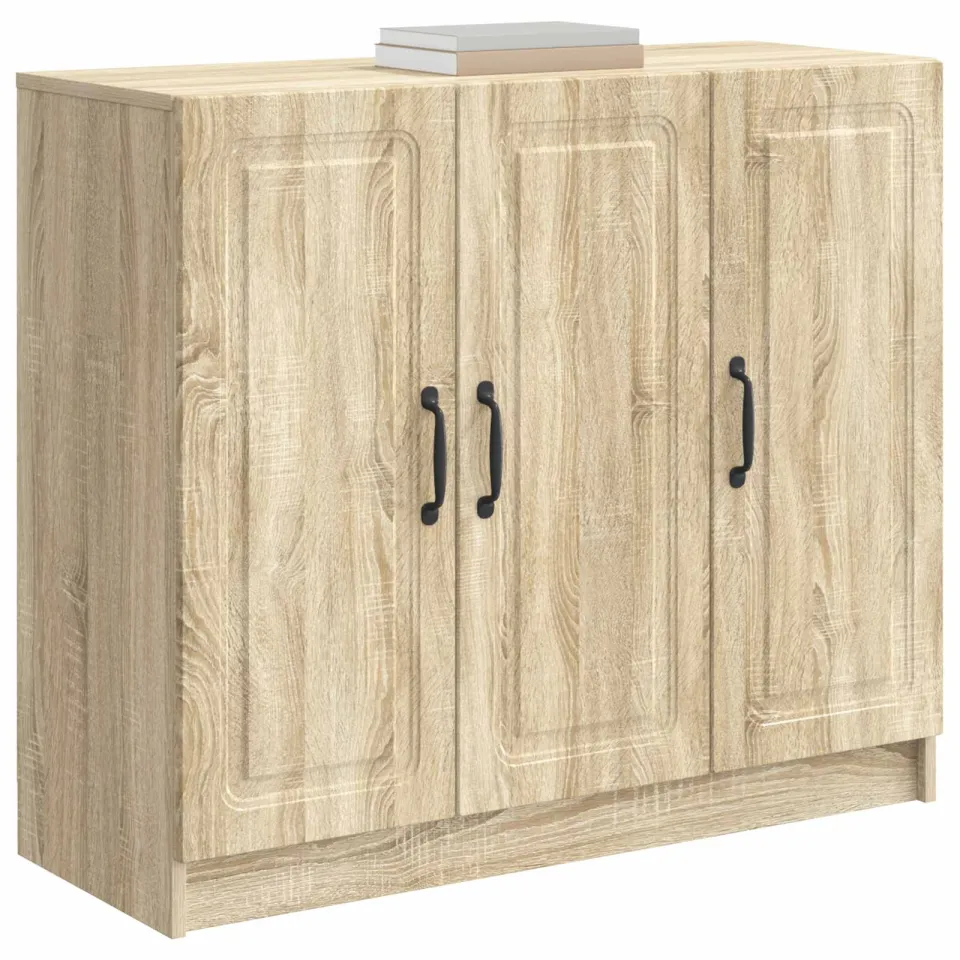 vidaXL Dressoir Sonoma Eiken 89 x 34,5 x 77 cm Bewerkt hout Bruin