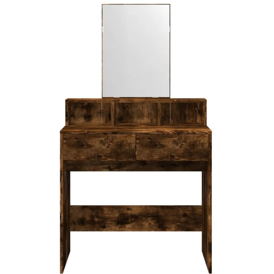 vidaXL Kaptafel met spiegel 80x41x144,5 cm gerookt eikenkleurig, foto 3