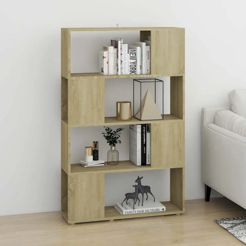 vidaXL Boekenkast/kamerscherm 80x24x124,5 cm bewerkt hout sonoma eiken, foto 3