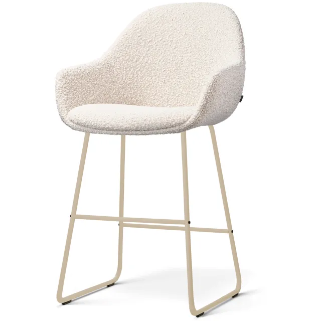 Nolon Nino-Mae barkruk bouclé beige - beige onderstel - 65 cm