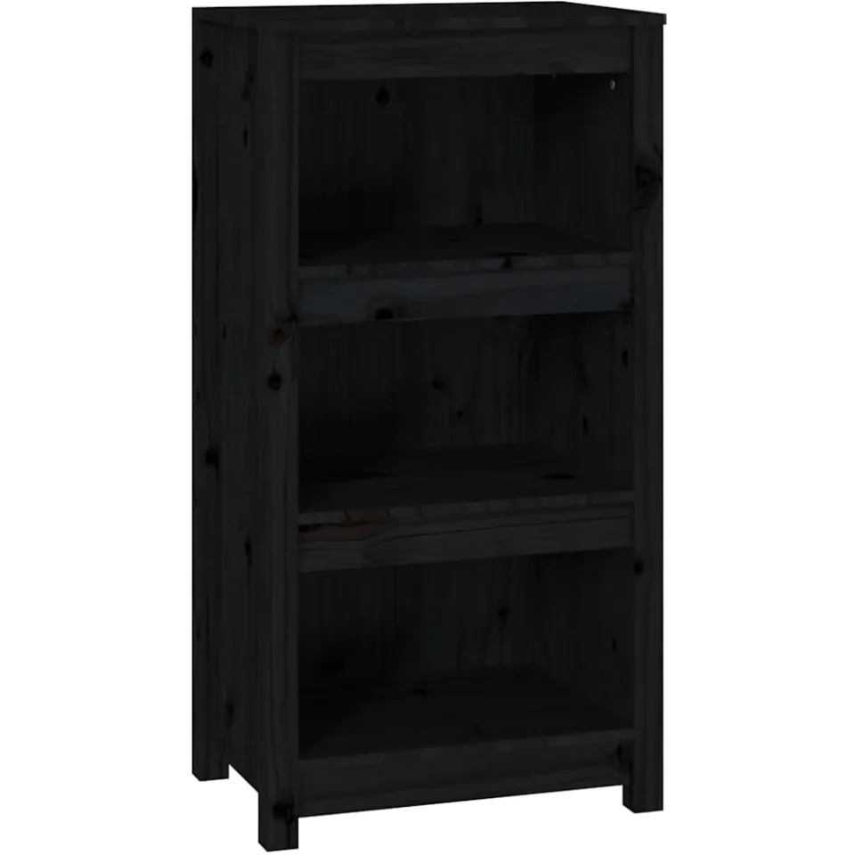 vidaXL Boekenkast 50x35x97 cm massief grenenhout zwart