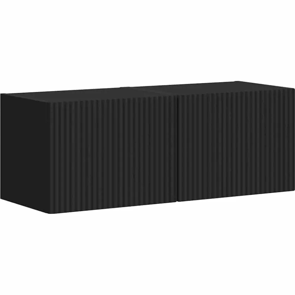 vidaXL TV Wandkast 2 st Zwart Bewerkt hout, foto 3