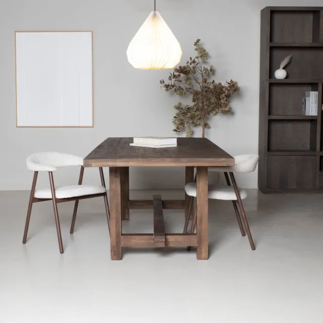 Giga Meubel Eettafel Frans - Rechthoek Donkerbruin Hout - 240x100x76cm