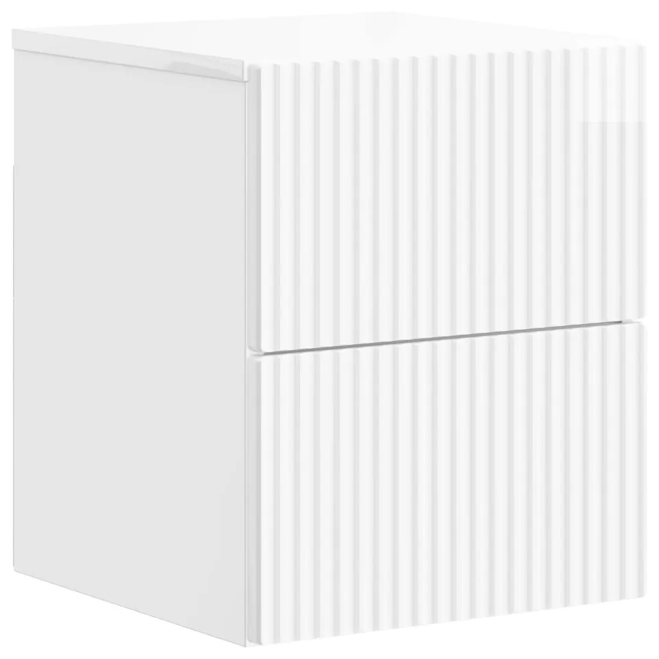 vidaXL Wandbeugel Bedkast Hoogglans Wit 33 x 34,5 x 40 cm Bewerkt hout, foto 3
