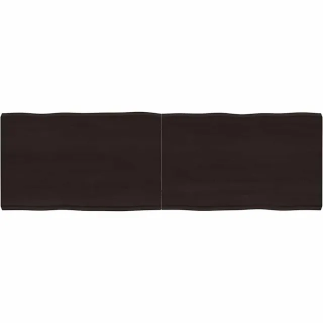 vidaXL Tafelblad natuurlijke rand 160x50x(2-6)cm eikenhout donkerbruin