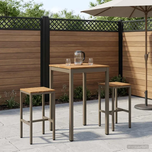 vidaXL Tuinbar Tafel NAARDEN Natuurlijk en Koffie 60 x 60,5 x 105 cm bruin, foto 2