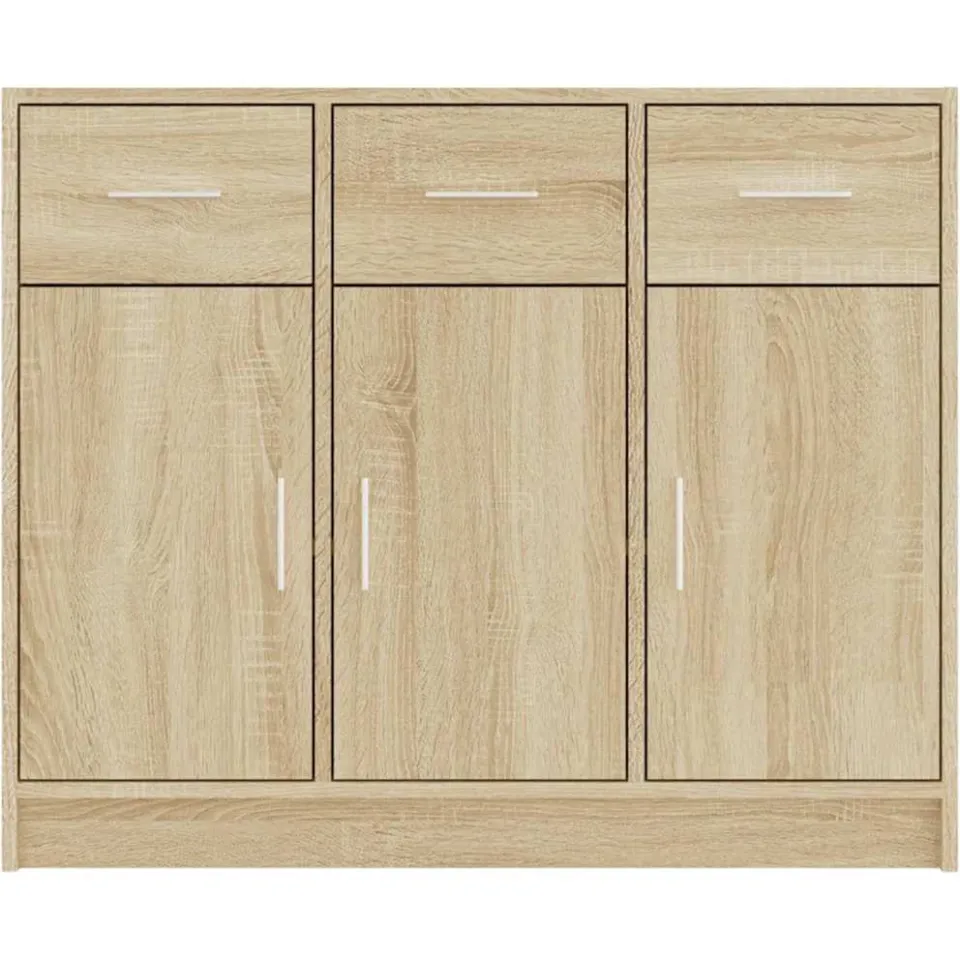 vidaXL Dressoir 91x28x75 cm bewerkt hout sonoma eikenkleurig Bruin