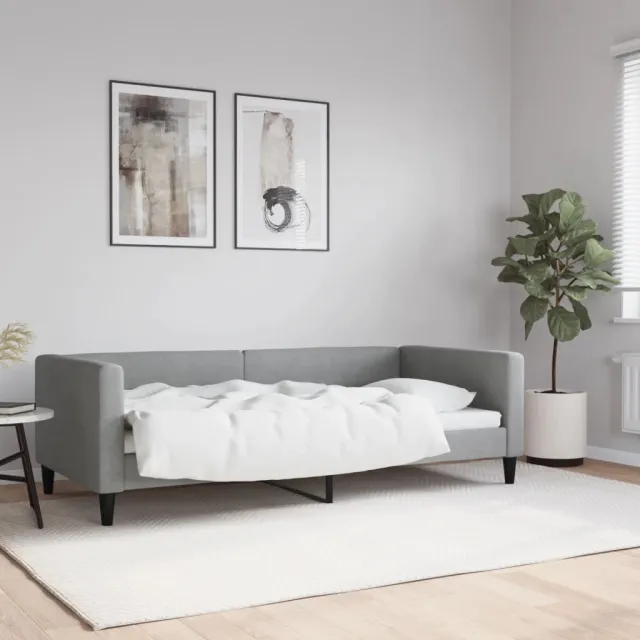 vidaXL Slaapbank 90x190 cm stof lichtgrijs grijs