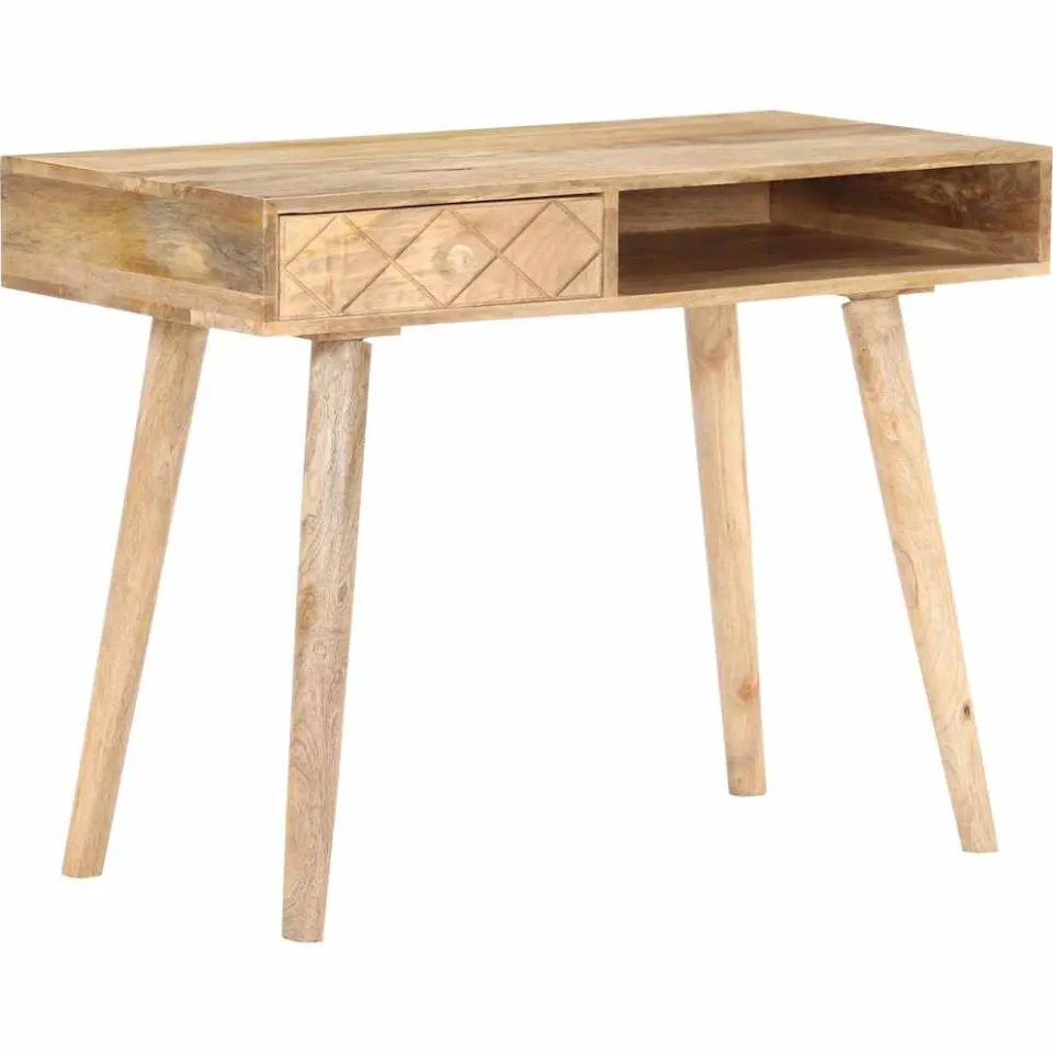 vidaXL Kaptafel 100x50x76 cm massief mangohout bruin, foto 2