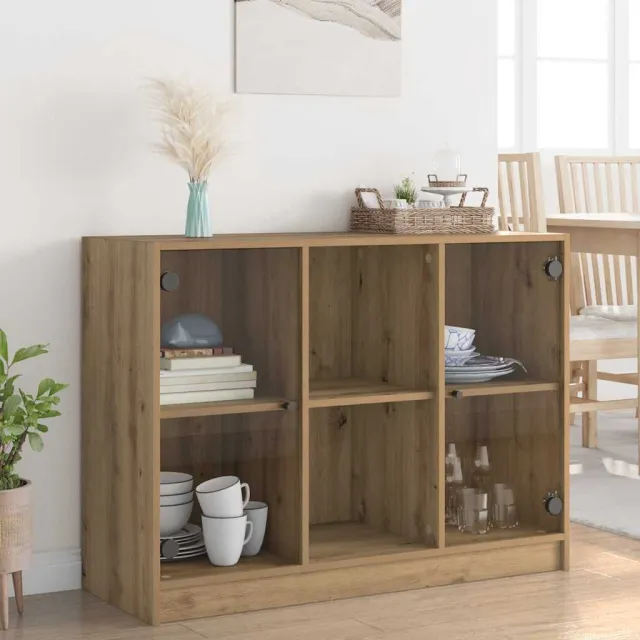 vidaXL Dressoir 102x37x75,5 cm bewerkt hout artisanaal eikenkleurig Bruin