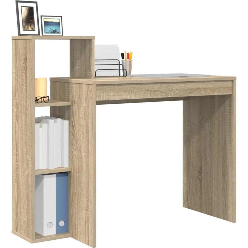 vidaXL Bureau Sonoma Eiken 100 x 40 x 90 cm Bewerkt hout Bruin