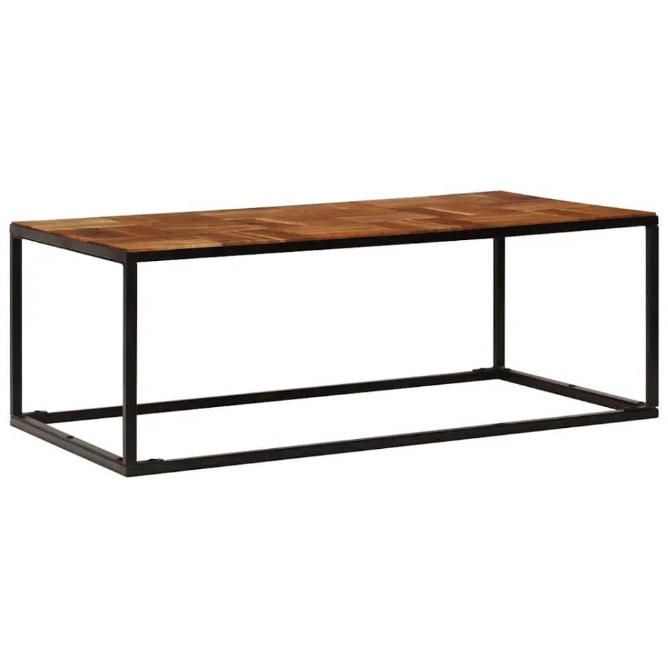 vidaXL Salontafel 110x60x40 cm massief acaciahout en staal, foto 2