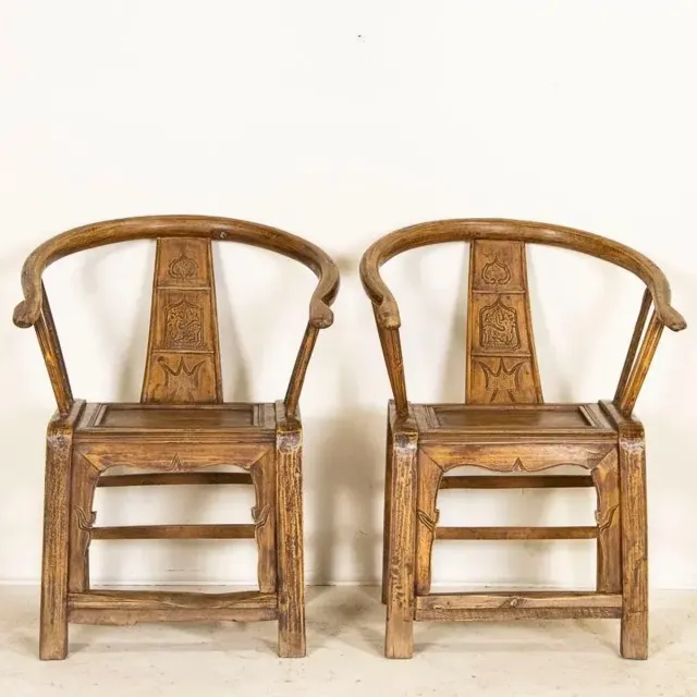 Fine Asianliving Begin 19e Eeuw Antieke Paar Chinese Armstoelen Handgesneden Chinese Meubels Oosterse Kast Bruin