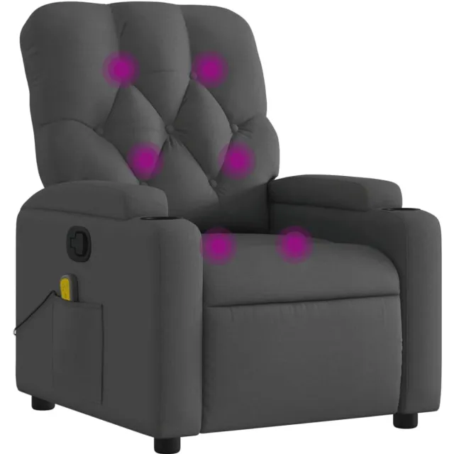 vidaXL Massagestoel - in - donkergrijze - stof Donkergrijs