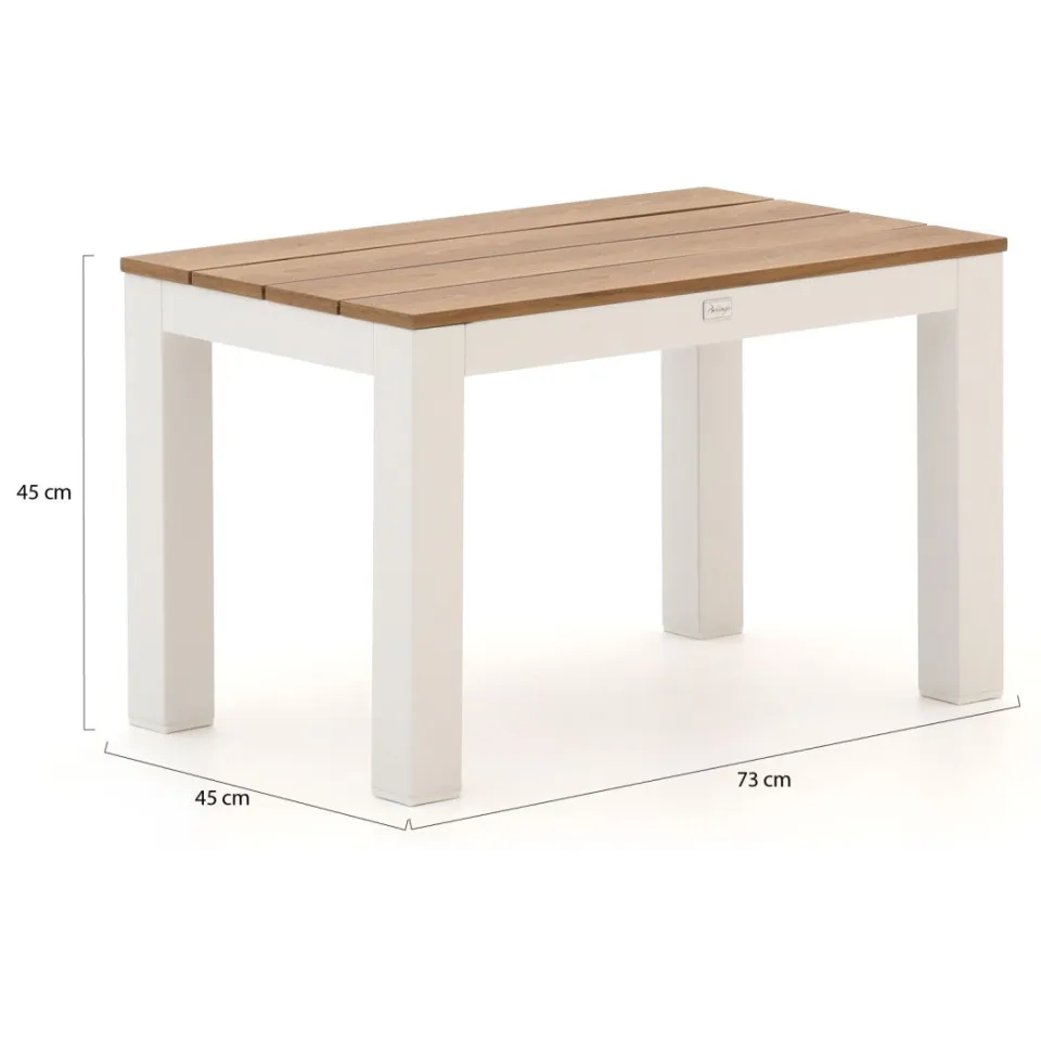 Bellagio tuinmeubelen Bellagio Fidenza picknickbank 73x45x45cm wit, foto 2