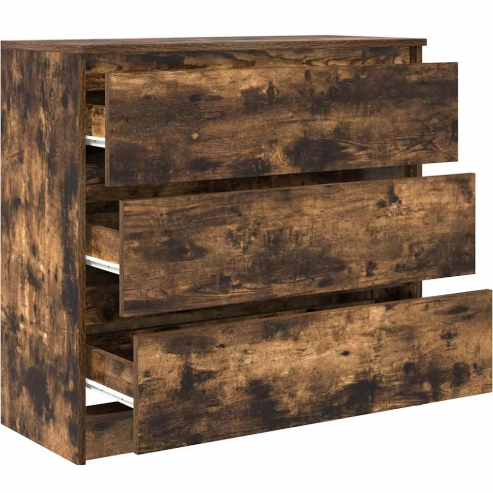 vidaXL Dressoir 80x35x76 cm spaanplaat gerookt eikenkleurig, foto 4