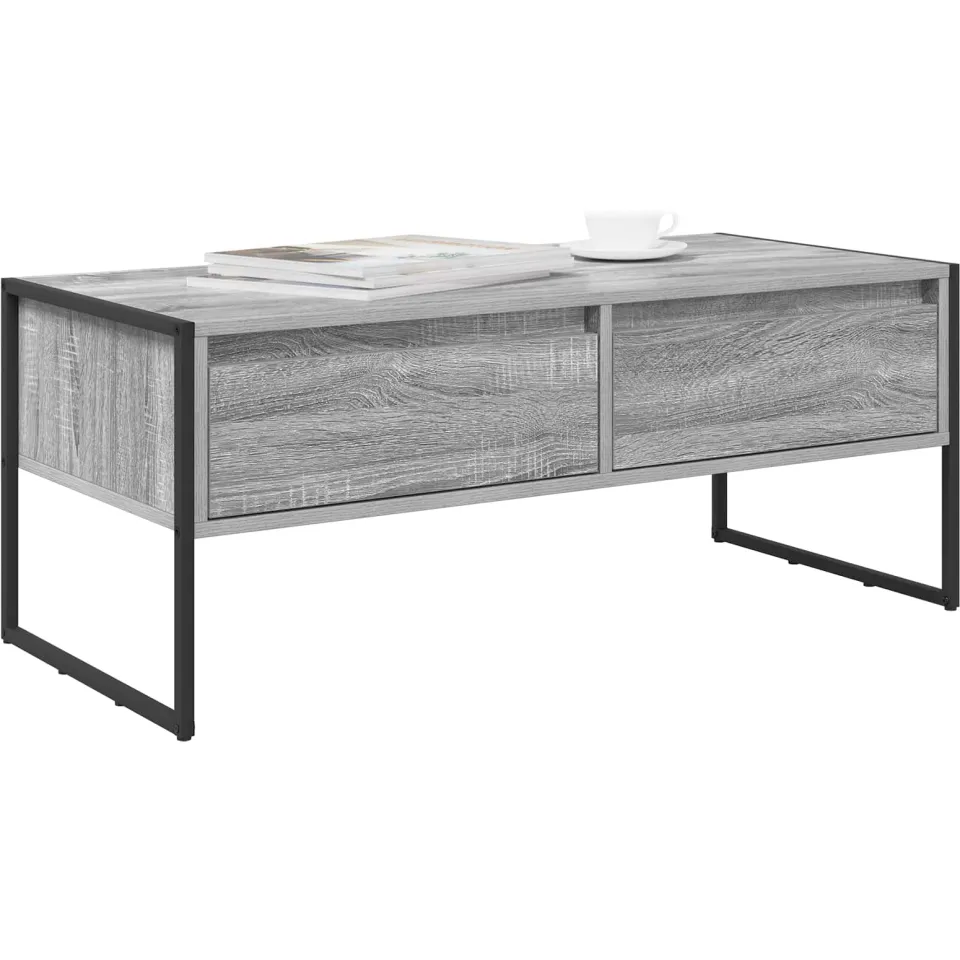 vidaXL Salontafel Grijs Sonoma 100 x 46 x 40 cm Bewerkt hout