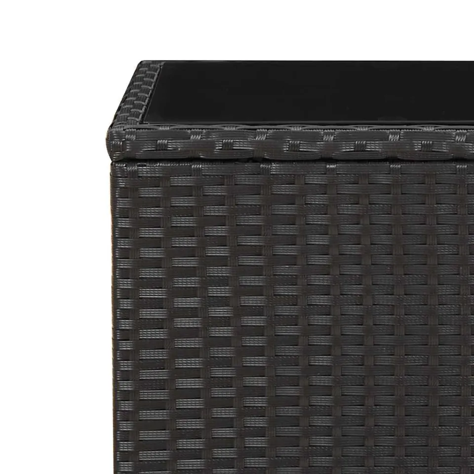 vidaXL 3-delige Tuinset met kussens poly rattan zwart, foto 4