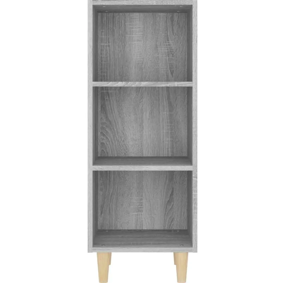 vidaXL Dressoir 34,5x32,5x90 cm bewerkt hout grijs sonoma eikenkleurig, foto 4