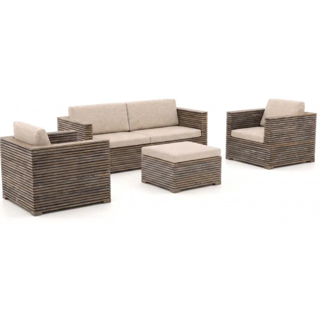 ROUGH Furniture ROUGH-C stoel-bank loungeset 4-delig Taupe