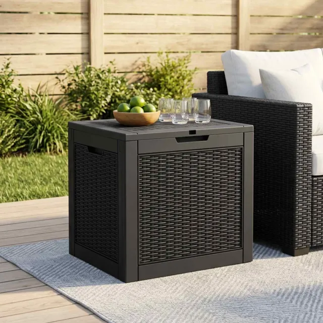 vidaXL Tuinbox 55,5x43x53 cm polypropeen zwart, foto 2